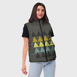 Женский жилет Абстрактный лес, геометрический с однотоном, цвет: 3D-черный — фото 2