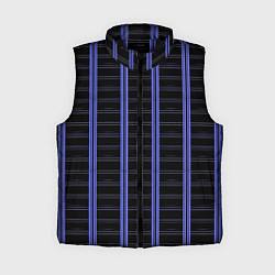 Женский жилет Color black cage purple stripes