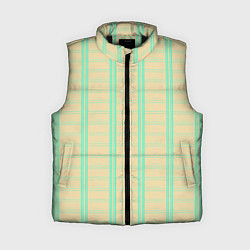 Женский жилет Color beige cage blue stripes, цвет: 3D-черный