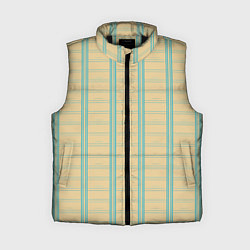 Женский жилет Color beige cage light blue stripes