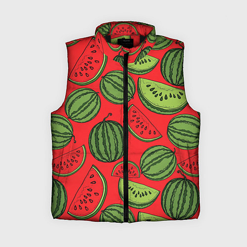 Женский жилет Сочный арбузный паттерн / 3D-Черный – фото 1