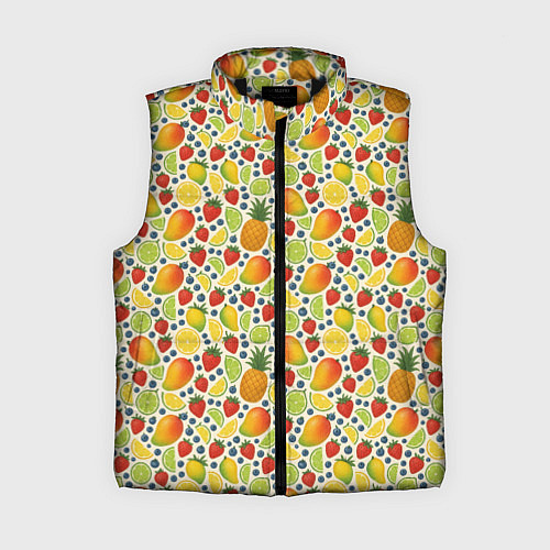 Женский жилет Ягоды и фрукты паттерн / 3D-Черный – фото 1