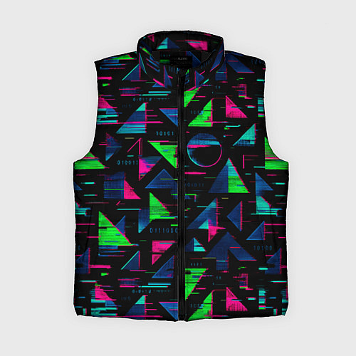 Женский жилет Геометрия глитч / 3D-Черный – фото 1