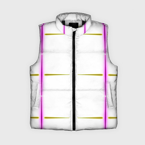 Женский жилет Color white pink yellow stripes / 3D-Черный – фото 1