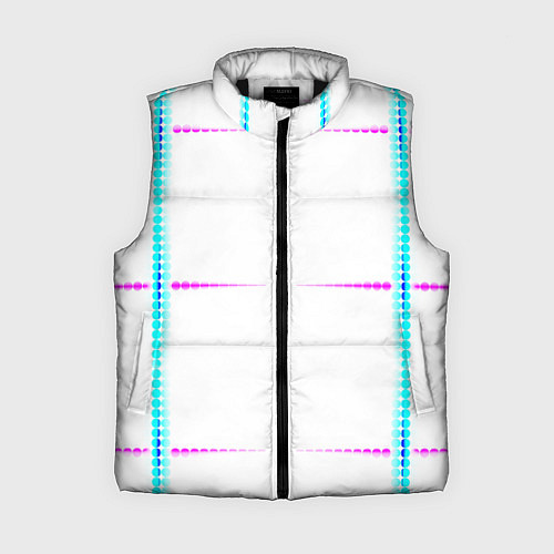 Женский жилет Color white blue pink stripes / 3D-Черный – фото 1