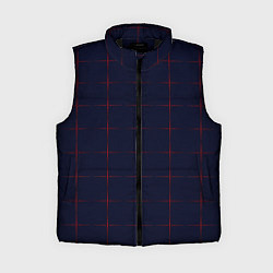 Женский жилет Color dark blue red crosses, цвет: 3D-черный