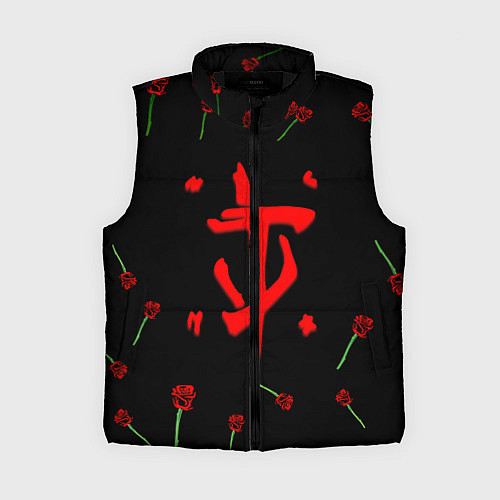 Женский жилет Doom rose pattern / 3D-Черный – фото 1