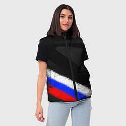 Женский жилет Спортивный триколор России, цвет: 3D-черный — фото 2