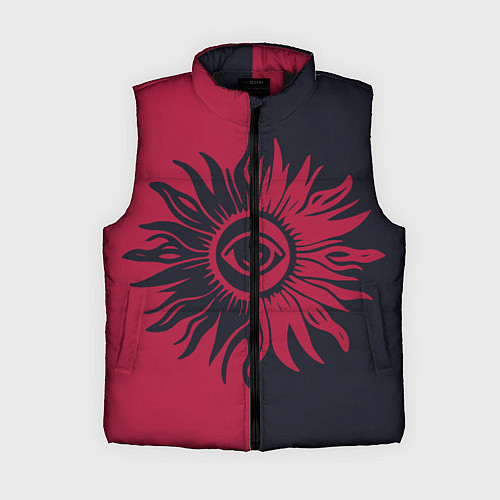 Женский жилет Солнце красно-синее / 3D-Черный – фото 1