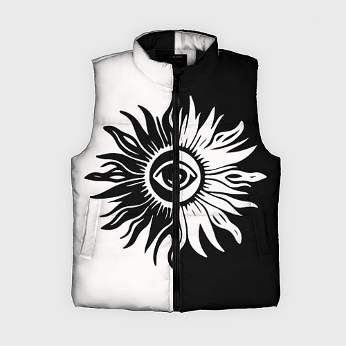 Женский жилет Солнце черно-белое / 3D-Черный – фото 1