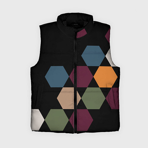 Женский жилет Honeycombs autumn colors / 3D-Черный – фото 1