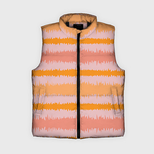Женский жилет Полосы зигзагообразные оранжево-розовые / 3D-Черный – фото 1