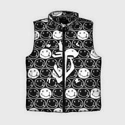 Женский жилет Doom x nirvana pattern, цвет: 3D-черный