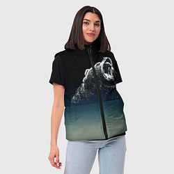 Женский жилет Бурый в гневе - градиент, цвет: 3D-черный — фото 2