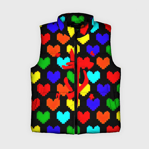 Женский жилет Doom love pixel pattern / 3D-Черный – фото 1