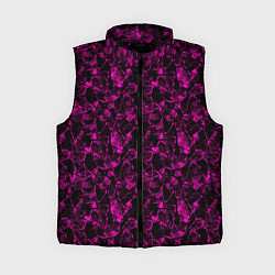 Женский жилет Черно бордовый абстрактный узор, цвет: 3D-черный