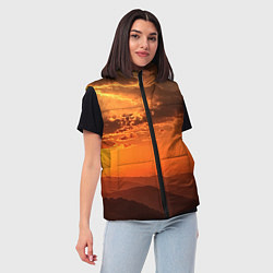 Женский жилет Закат на перевале актопрак, цвет: 3D-черный — фото 2