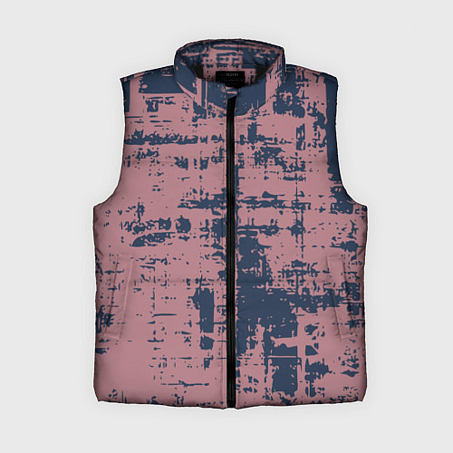 Женский жилет Текстура с потертостями сине-розовая / 3D-Черный – фото 1