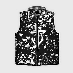 Женский жилет Дум белые брызги красок, цвет: 3D-черный