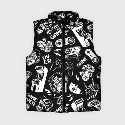 Женский жилет Retro gamer pattern / 3D-Черный – фото 1