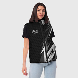 Женский жилет Subaru - монохромный черный, цвет: 3D-черный — фото 2