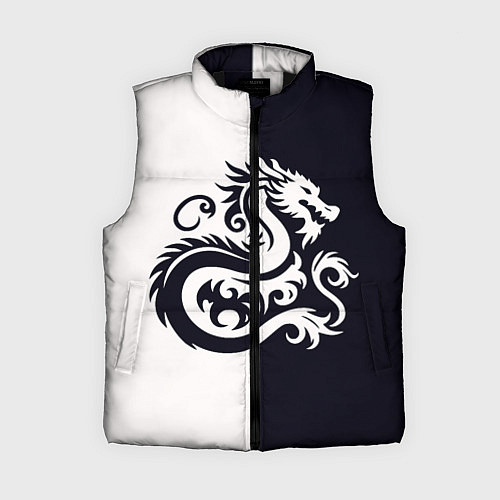 Женский жилет Дракон на темно-синем / 3D-Черный – фото 1