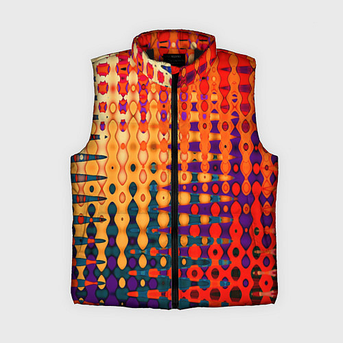 Женский жилет Красно-жёлтый абстракция / 3D-Черный – фото 1
