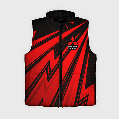 Женский жилет Митсубиси - красные молнии / 3D-Черный – фото 1