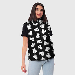 Женский жилет Annoying dog pattern - Undertale, цвет: 3D-черный — фото 2