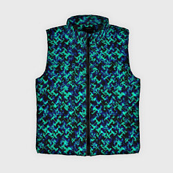 Женский жилет Сине-зелёный абстрактный паттерн