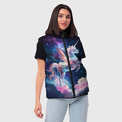 Женский жилет Космический единорог, AIPs, цвет: 3D-черный — фото 2