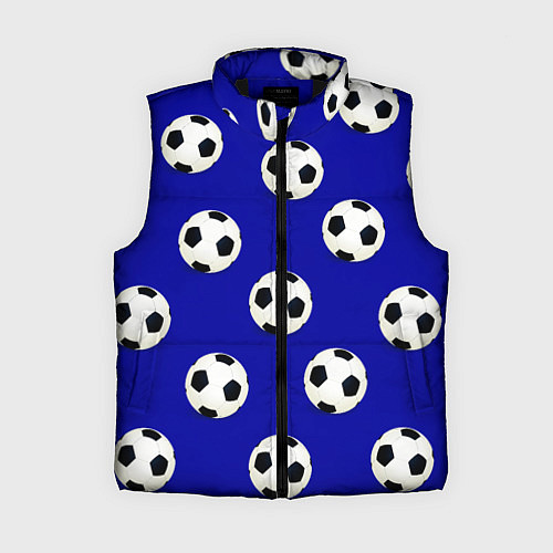 Женский жилет Футбольные мячи на синем / 3D-Черный – фото 1