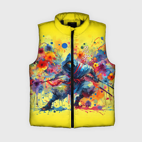 Женский жилет Japanese cool ninja - watercolor fantasy / 3D-Черный – фото 1