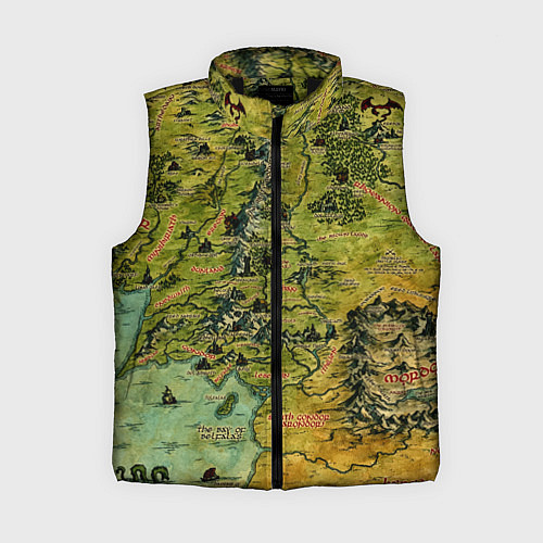 Женский жилет Властелин колец карта цветная / 3D-Черный – фото 1
