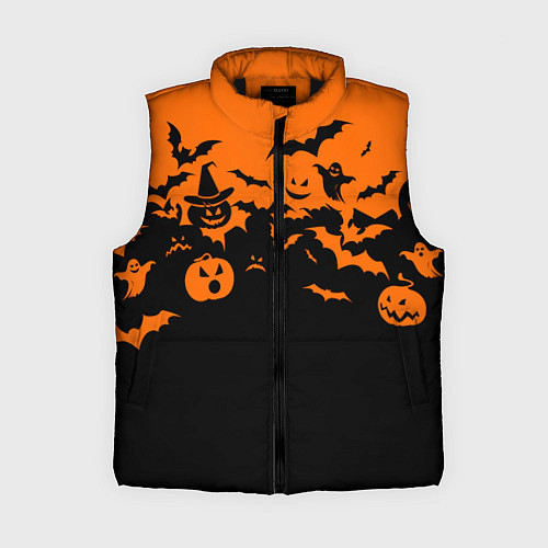 Женский жилет Хэллоуин тыквы и призраки / 3D-Черный – фото 1