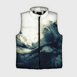 Женский жилет Чёрно-синие абстрактные краски, цвет: 3D-черный
