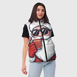 Женский жилет Санта Клаус в стильных солнцезащитных очках, цвет: 3D-черный — фото 2