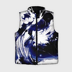 Женский жилет Чёрно-фиолетовый абстракция волна