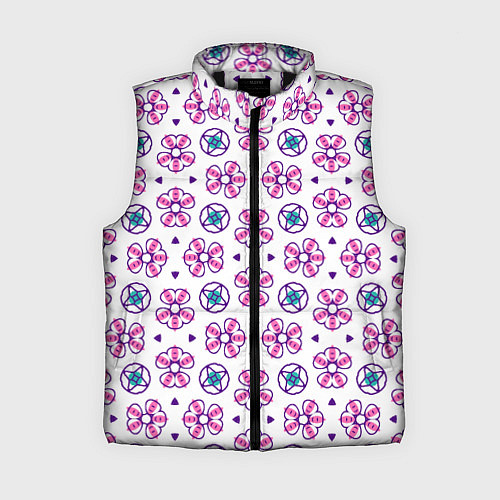 Женский жилет Паттерн из абстрактных цветов / 3D-Черный – фото 1