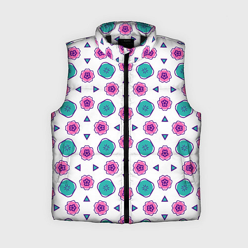 Женский жилет Цветочно-геометрический паттерн / 3D-Черный – фото 1