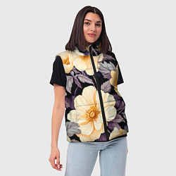 Женский жилет Крупные жёлтые цветы, цвет: 3D-черный — фото 2