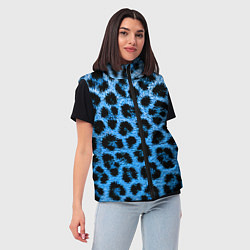 Женский жилет Леопардовый голубой, цвет: 3D-черный — фото 2