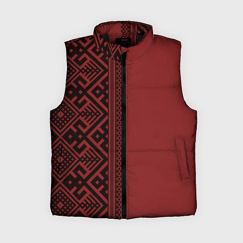 Женский жилет Узоры славянские в красном цвете / 3D-Черный – фото 1
