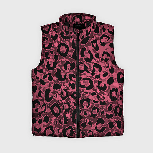 Женский жилет Тёмный пыльно-розовый стилизация под леопарда / 3D-Черный – фото 1