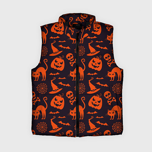 Женский жилет Паттерн с символами праздника Хэллоуин / 3D-Черный – фото 1