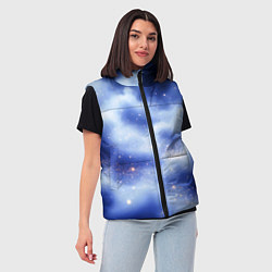 Женский жилет Сине-голубая волшебная дымка, цвет: 3D-черный — фото 2