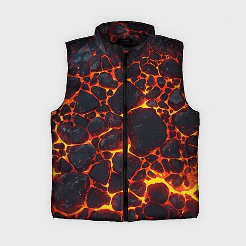 Женский жилет Огненная лава вулкана / 3D-Черный – фото 1