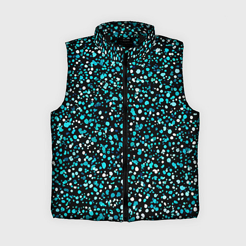 Женский жилет Голубые неоновые крапинки / 3D-Черный – фото 1