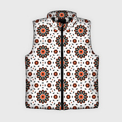 Женский жилет Геометрические цветы на белом, цвет: 3D-черный