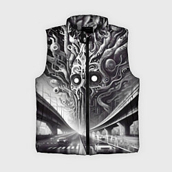 Женский жилет Art skull in metropolis - ai art fantasy